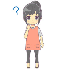 疑問を持つ女性のイラスト素材