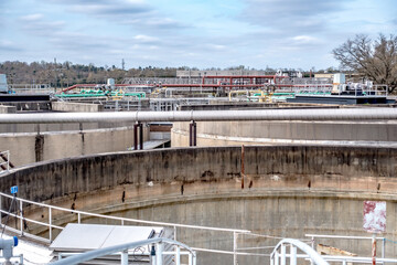 wastewater treatment plant on a sunny day