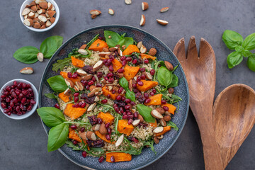 Healthy salad with couscous and sweet potato