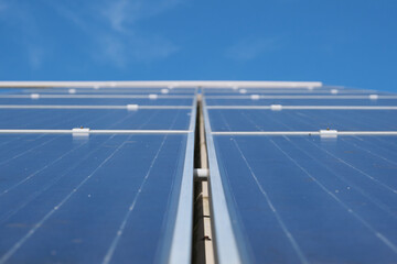 Rooftop solar panels close-up