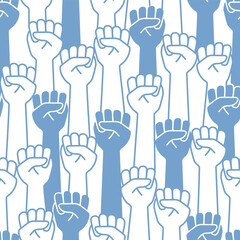 Seamless illustration pattern of a simple fist,