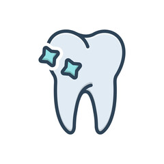 Color illustration icon for tooth
