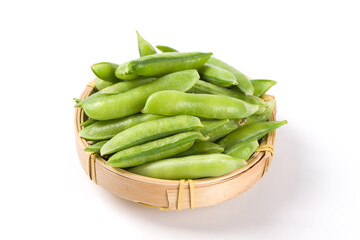 green pea vegetable bean isolated on white background