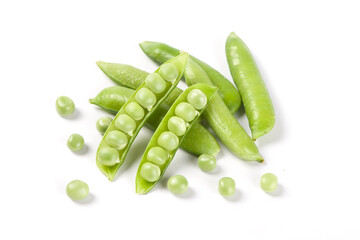 green pea vegetable bean isolated on white background