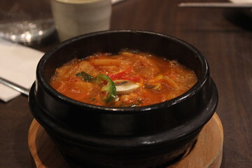 koreasoup with meat and vegetables