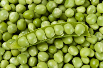 fresh green peas background texture top view