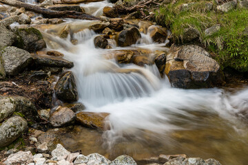 Fototapeta na wymiar mountain stream, in the spring