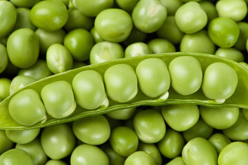 fresh green peas background texture top view