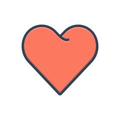 Color illustration icon for heart
