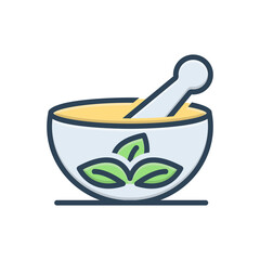 Color illustration icon for medical herbs
