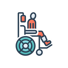 Color illustration icon for patient 