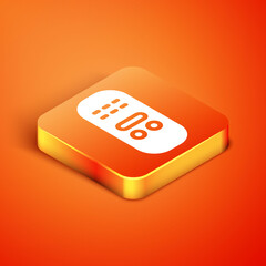 Isometric Remote control icon isolated on orange background. Vector