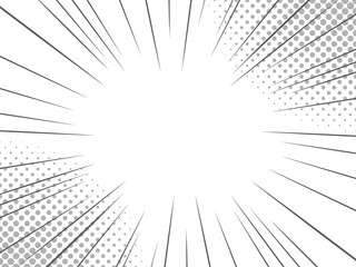 集中線とハーフトーン　ベクター素材