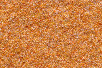 Macro photo of Baltic beach sand as background. Quartz particles are easily visible in the sand texture.