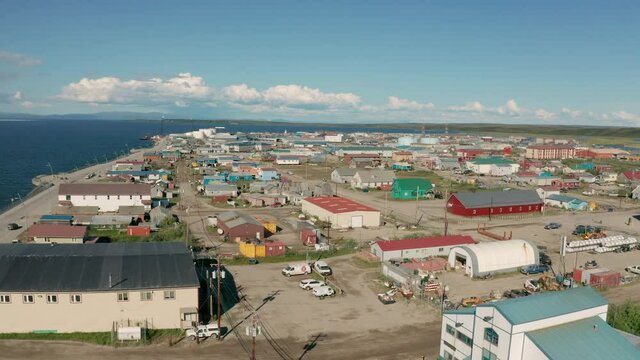 Aerial View Over the Northwest Arctic Borough of Kotzebue Alaska