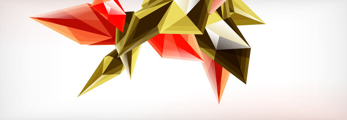 Vector 3d triangles and pyramids abstract background for business or technology presentations, internet posters or web brochure covers