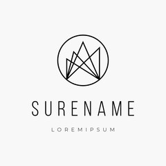 crown mountain in circle logo inspiration vector icon illustration custom logo design vector