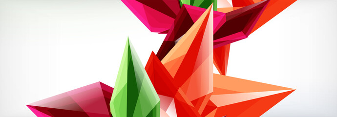 Vector 3d triangles and pyramids abstract background for business or technology presentations, internet posters or web brochure covers