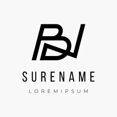 Initial letter B N typography and abstract logo inspiration vector icon illustration custom logo design vector