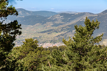 Hiking trail in the Barranca area in Navacerrada, Madrid, Spain