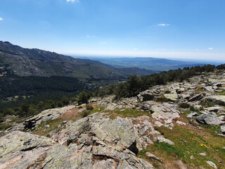 Hiking trail in the Barranca area in Navacerrada, Madrid, Spain