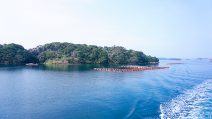 九十九島の養殖の風景