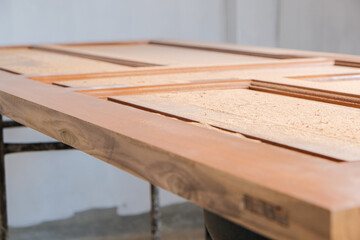 Teak door wood working tool prepare set up in new house