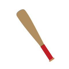 Sports baseball Crossed Colored Bat on White Background Flat Illustration Logo Template