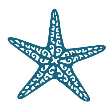 Starfish in flat style Marine icon beach on White Background Graphic Illustration simple symbol closeup