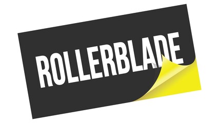ROLLERBLADE text on black yellow sticker stamp.