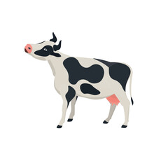 Cow. Lowing cow, vector illustration