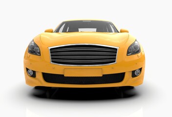 Generic and Brandless Car Isolated on White 3d Illustration