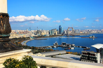 Baku city. Azerbaijan. View of the city from the upland park.