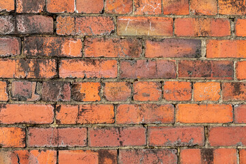 Abstract background of a close up of a Victorian red brick wall