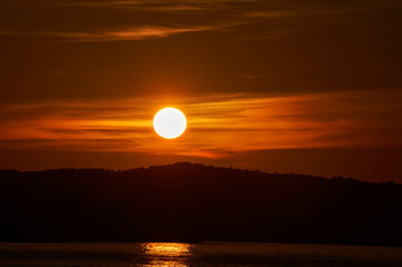Sunset at Sant Antoni de Portmany, Ibiza, Spain, Europe