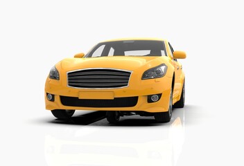 Naklejka premium Generic and Brandless Car Isolated on White 3d Illustration