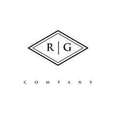 initial RG logo design vector