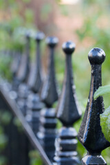 Black Iron Railing - depth of field and bokeh