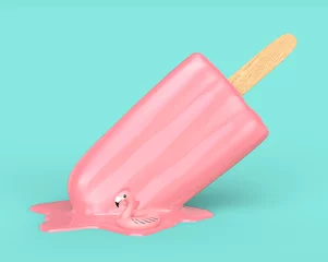  Melted ice cream and pink life buoy on the table © Giovanni Cancemi