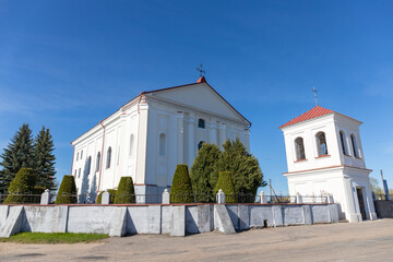 Fototapeta na wymiar old church in a small town in the east