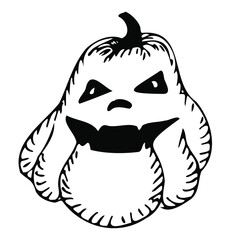 Halloween pumpkin vector icon illustration doodle design. Happy Halloween! 