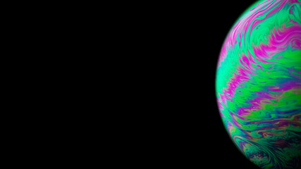 Space nasa. Globe planet earth in galaxy universe with abstract sun on black background. Astronomical scientific concept.