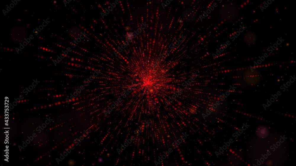 Poster 3d rendering technology digital particle cyberspace abstract background
