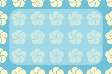 ねじり梅文様の背景　長方形　イエロー＆ブルー