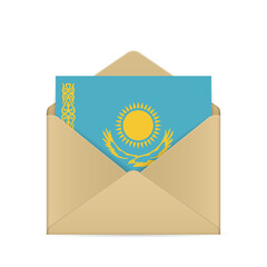 Envelope with Kazakhstan flag