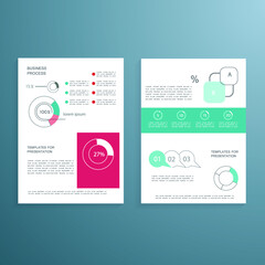 Naklejka na ściany i meble Brochure for business reports, cover layout and infographics