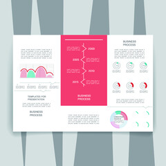 Brochure for business reports, cover layout and infographics