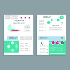 Brochure for business reports, cover layout and infographics