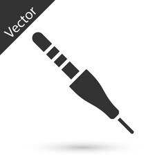 Grey Audio jack icon isolated on white background. Audio cable for connection sound equipment. Plug wire. Musical instrument. Vector