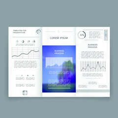 Fototapeta na wymiar Brochure for business reports, cover layout and infographics
